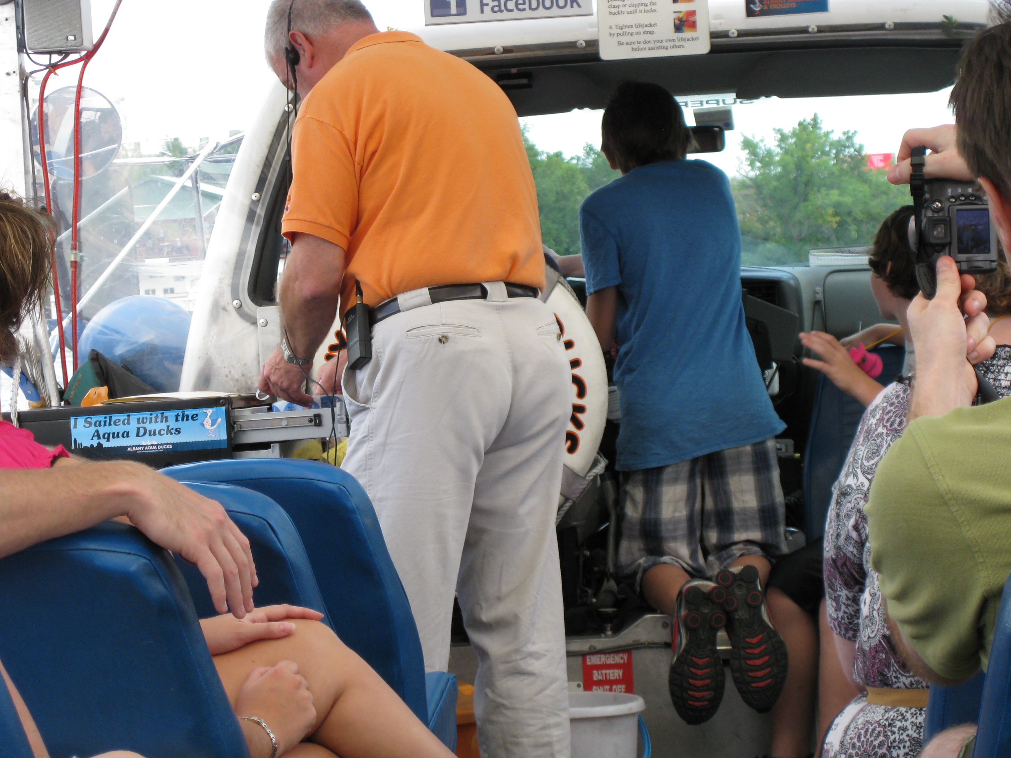 People on the Duck Tour boat