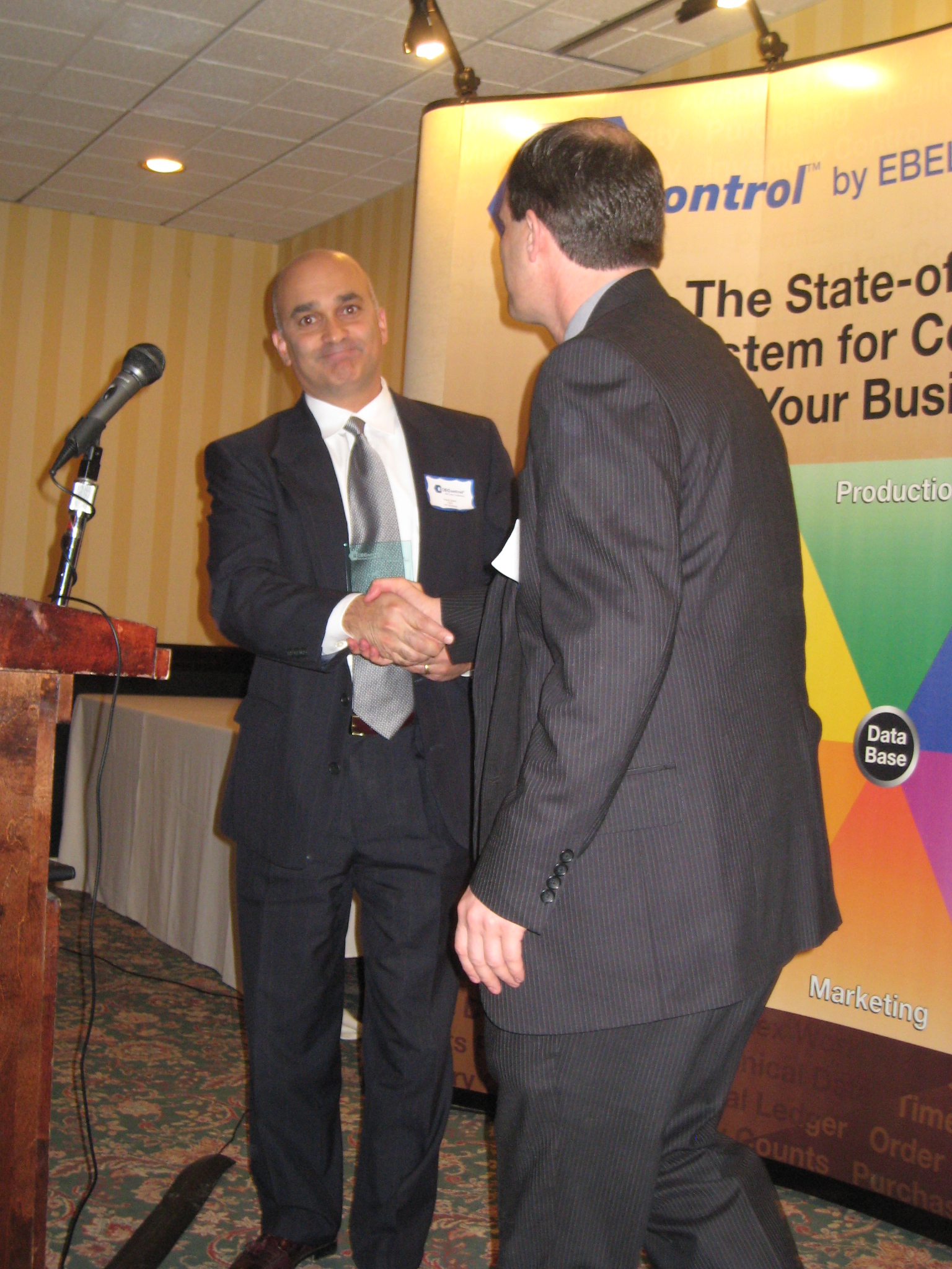 Shaking hands at the 2009 User Conference